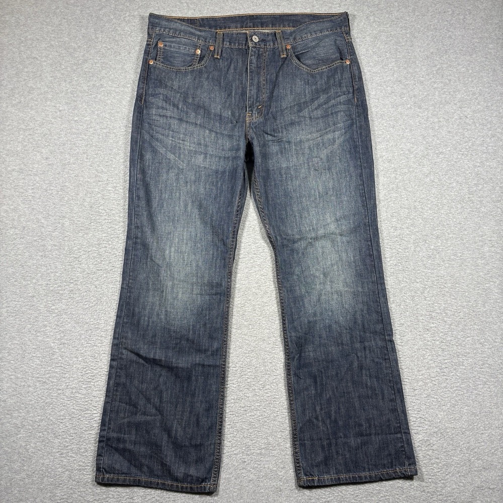 Levi's 527 Mens Jeans 36x30 Dark Wash Slim Bootcut Denim Cowboy Pants Grunge